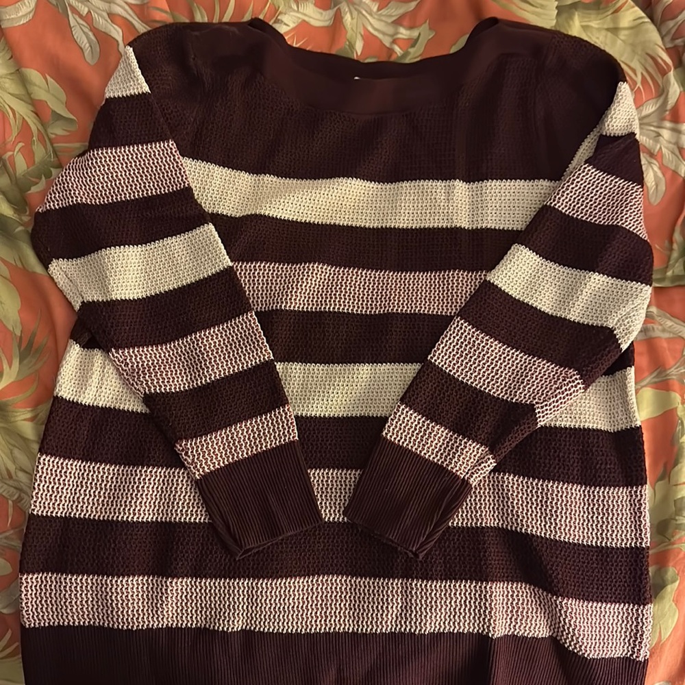 Market & Spruce Maroon, Pink, & Tan Sweater sz 1X